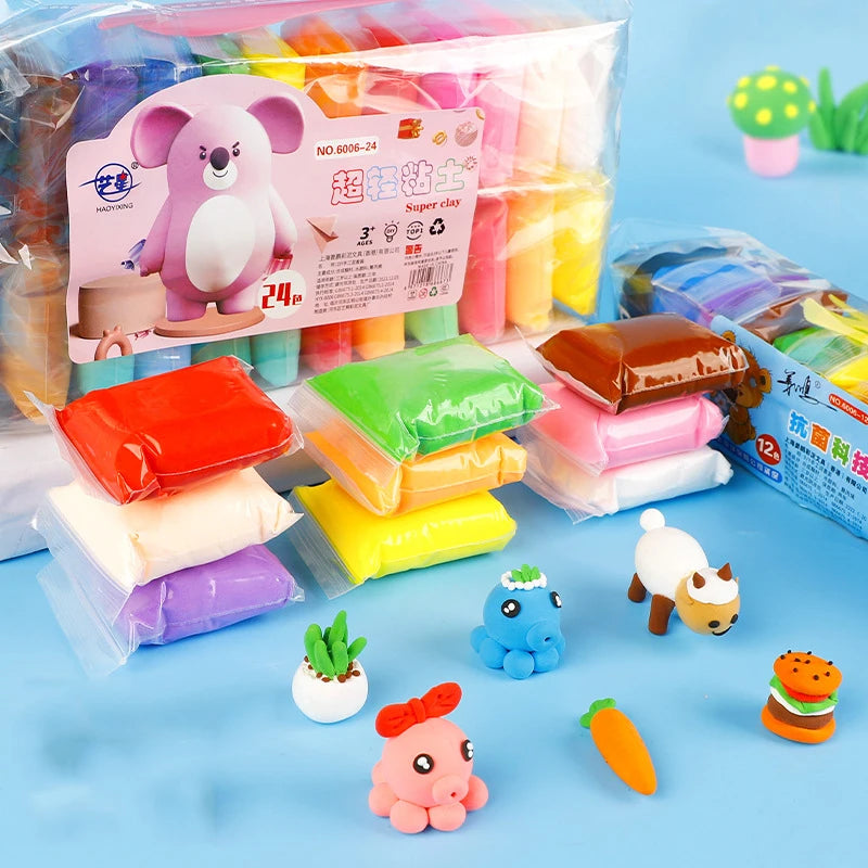 36-Color Air-Dry Modeling Clay – DIY Craft Set with 3 Tools