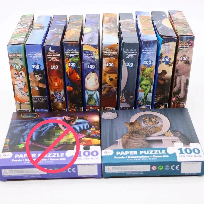 Animal Jigsaw Puzzle 100 Piece Paper Puzzle for Adults