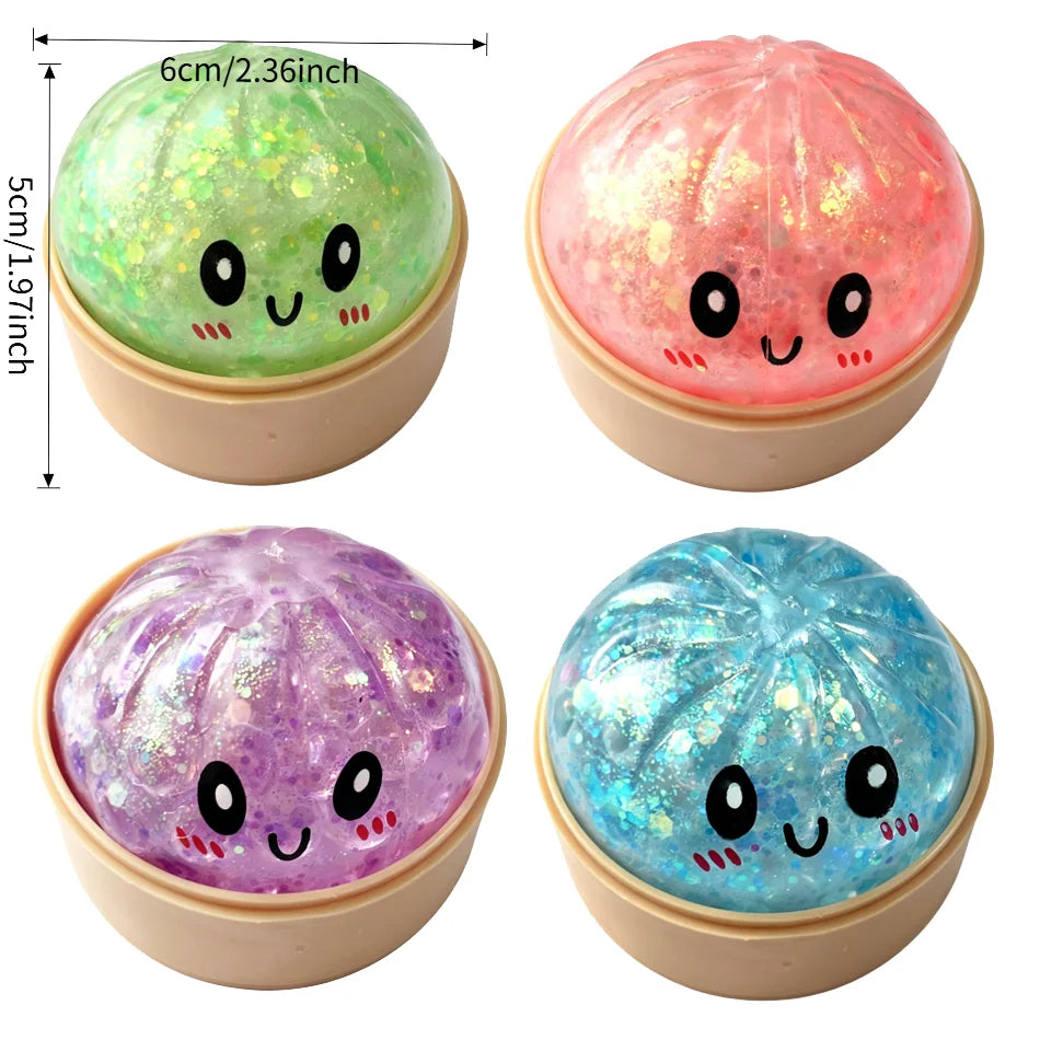 Glitter Dumpling Squishy Toy Colorful Rebound Fidget