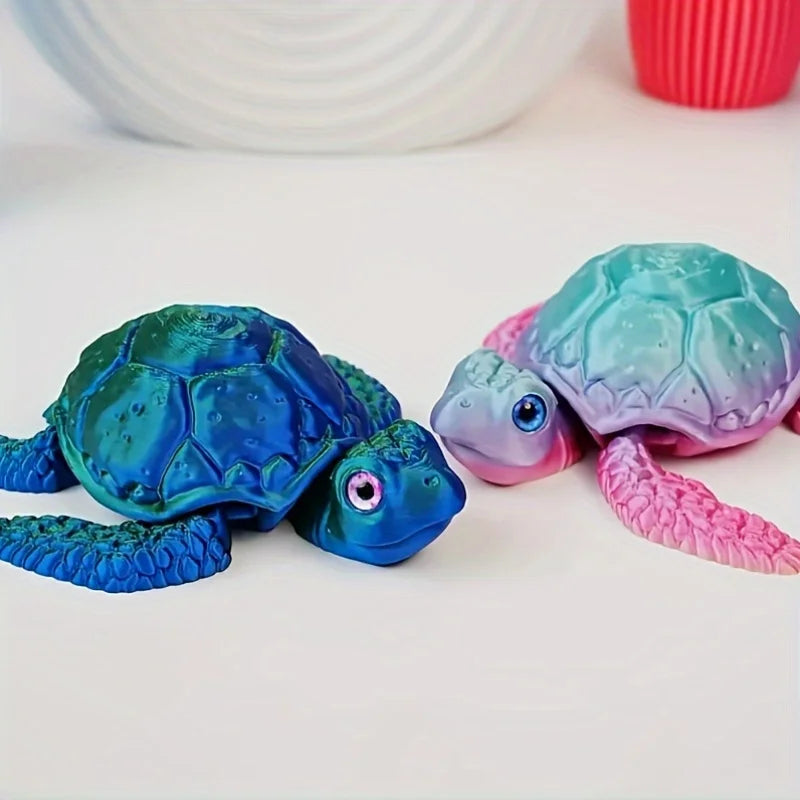 3D Printed Turtle Ornament Colorful Animal Home Decor
