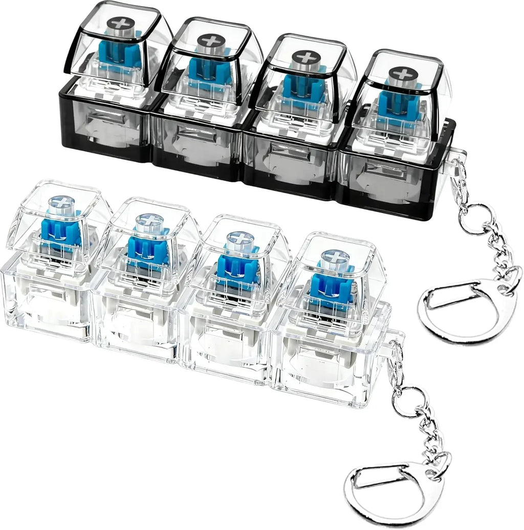 Light Up Keyboard Keychain Clickable Button LED Fidget Toy