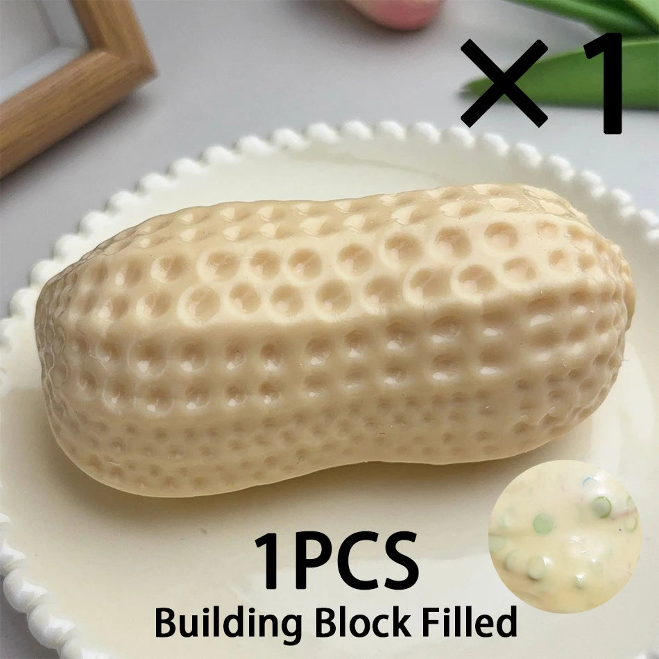 Peanut Squishy Stress Ball 2 Styles Food Fidget Toy