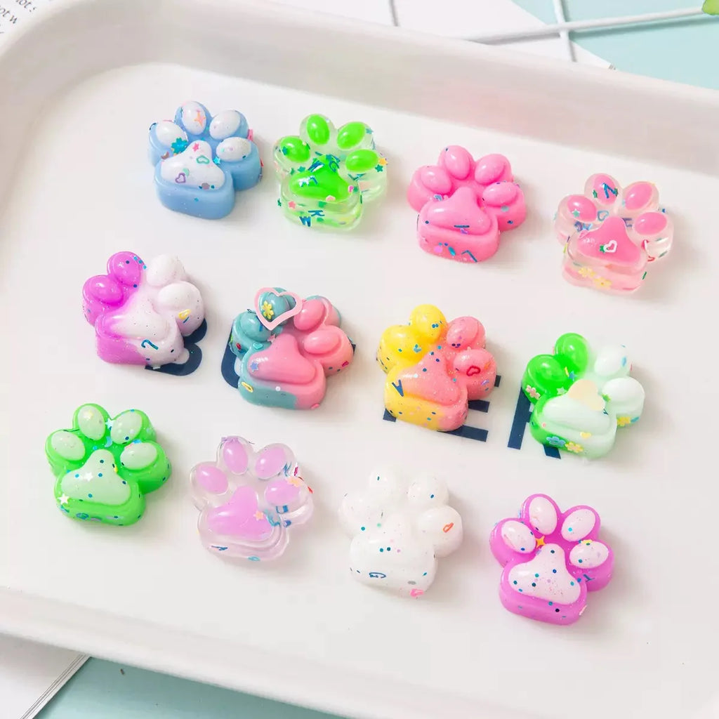 Mini Cat Paw Plush Toys – 10-Piece Colorful Set