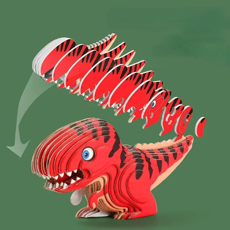 3D Dinosaur Puzzle Paper Model Educational Toy for Kids