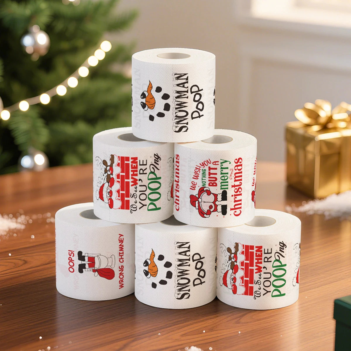 Christmas Toilet Paper Holiday Bathroom Decoration