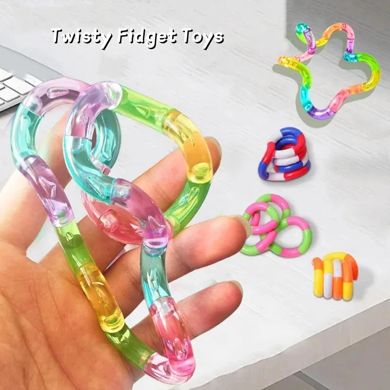 Twist Rope Fidget Toy – Rainbow Transformable Stress Toy
