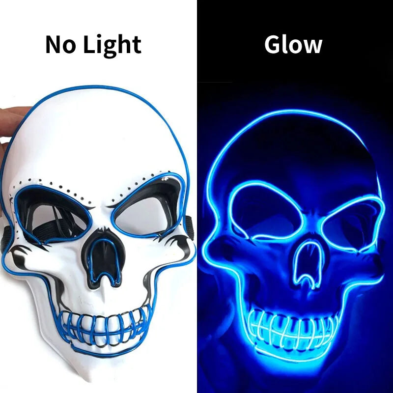 LED Skull Mask – Glowing Halloween Horror Costume
