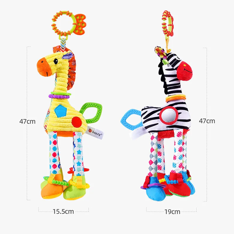 Baby Animal Rattle Toy – Plush Teether & Handbell