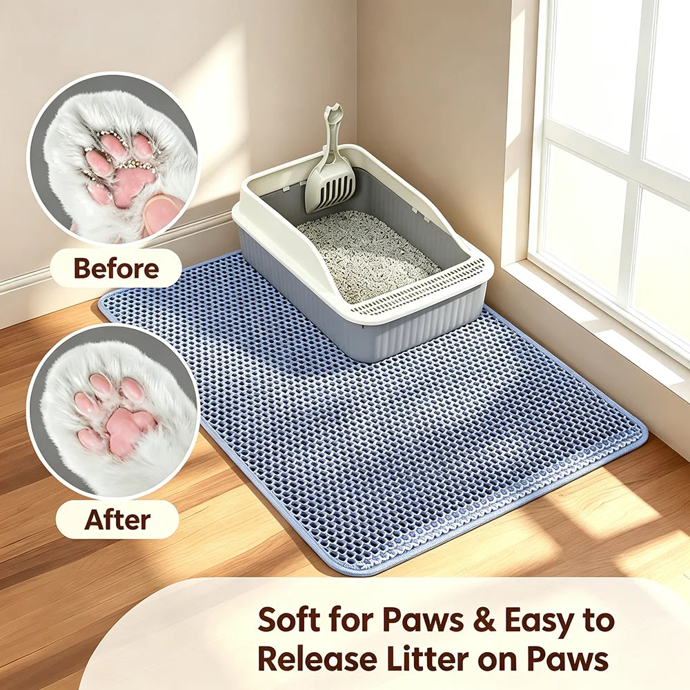 Double Layer Cat Litter Mat – Waterproof Non-Slip Pet Mat