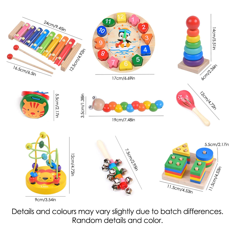 Wooden Montessori Clock Puzzle – Educational Learning Toy for Kids