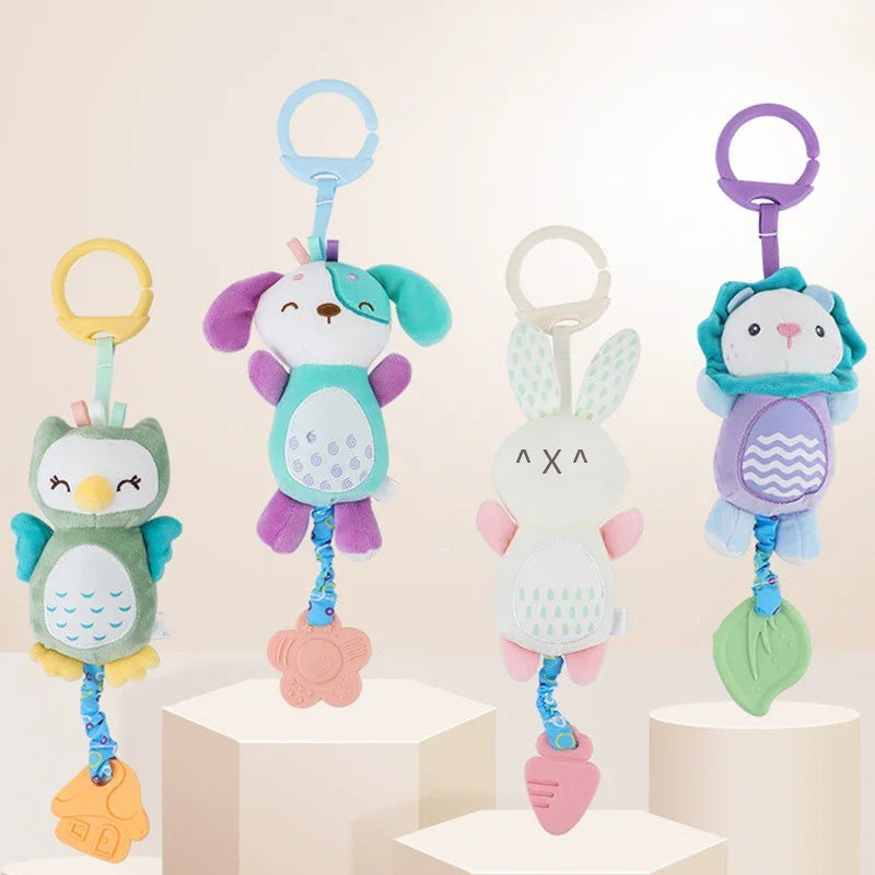 New Soft Stuffed Animal Rattle Hand Grip Baby Toys Shaker Crinkle Squeaky Sensory Travel Accessories for Toddler Toy Gifts