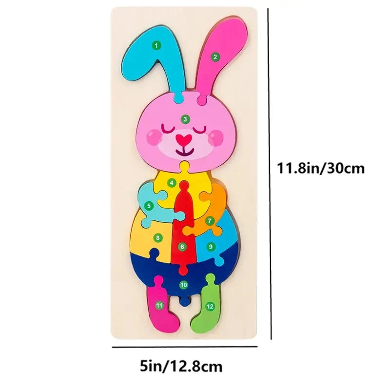 Wooden Kids Puzzle Animal Dinosaur Traffic Jigsaw Toy