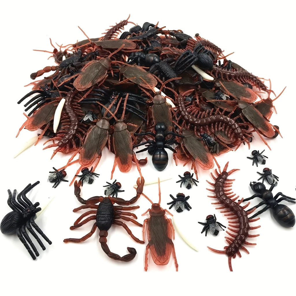 50-Piece Fake Cockroach Prank Set for Halloween & Parties