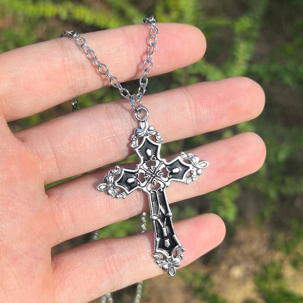 Special Wind Cross Skeleton Spider Set Necklace, Y2K Personalized Trendy Cool Girl Necklace Set, Halloween Gift