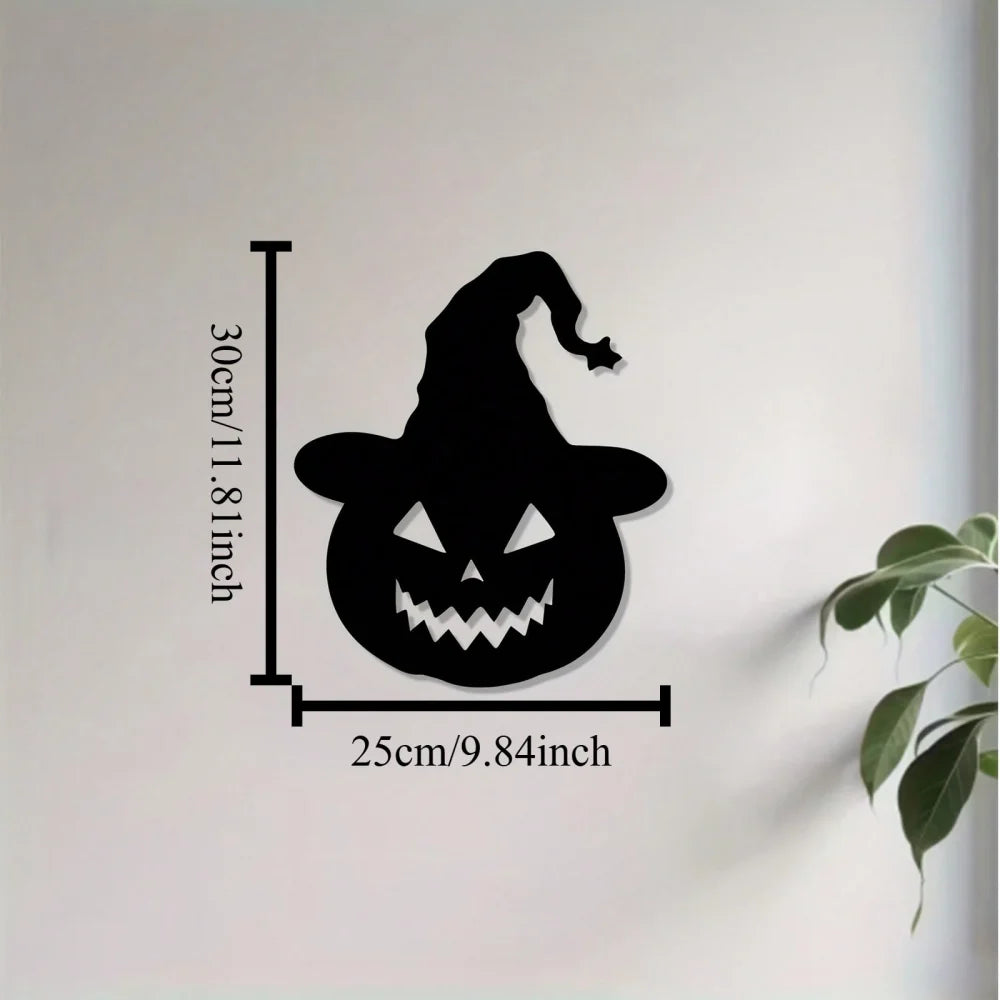 Halloween Metal Trick-or-Treat Sign with Pumpkin Monster Design