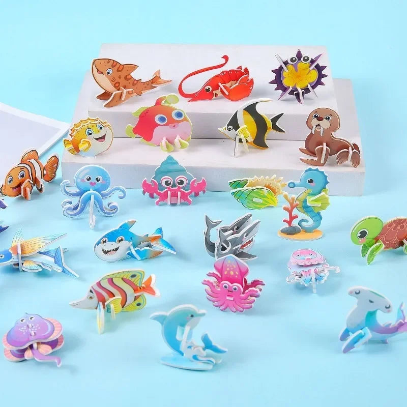 3D Paper Puzzle DIY Craft Kit 30 Piece Animal Model Set