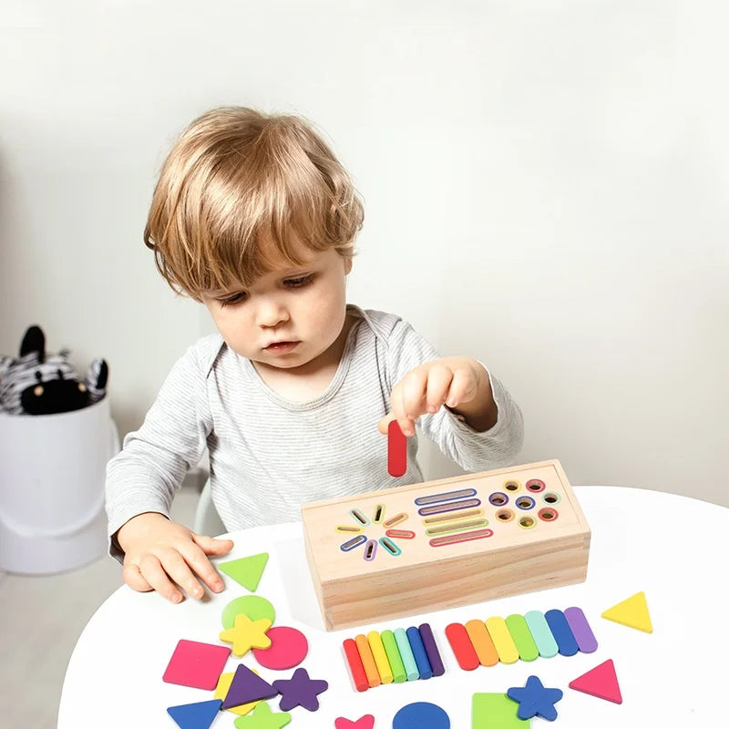 Wooden Geometric Shapes Toy – 3D Sorting Game