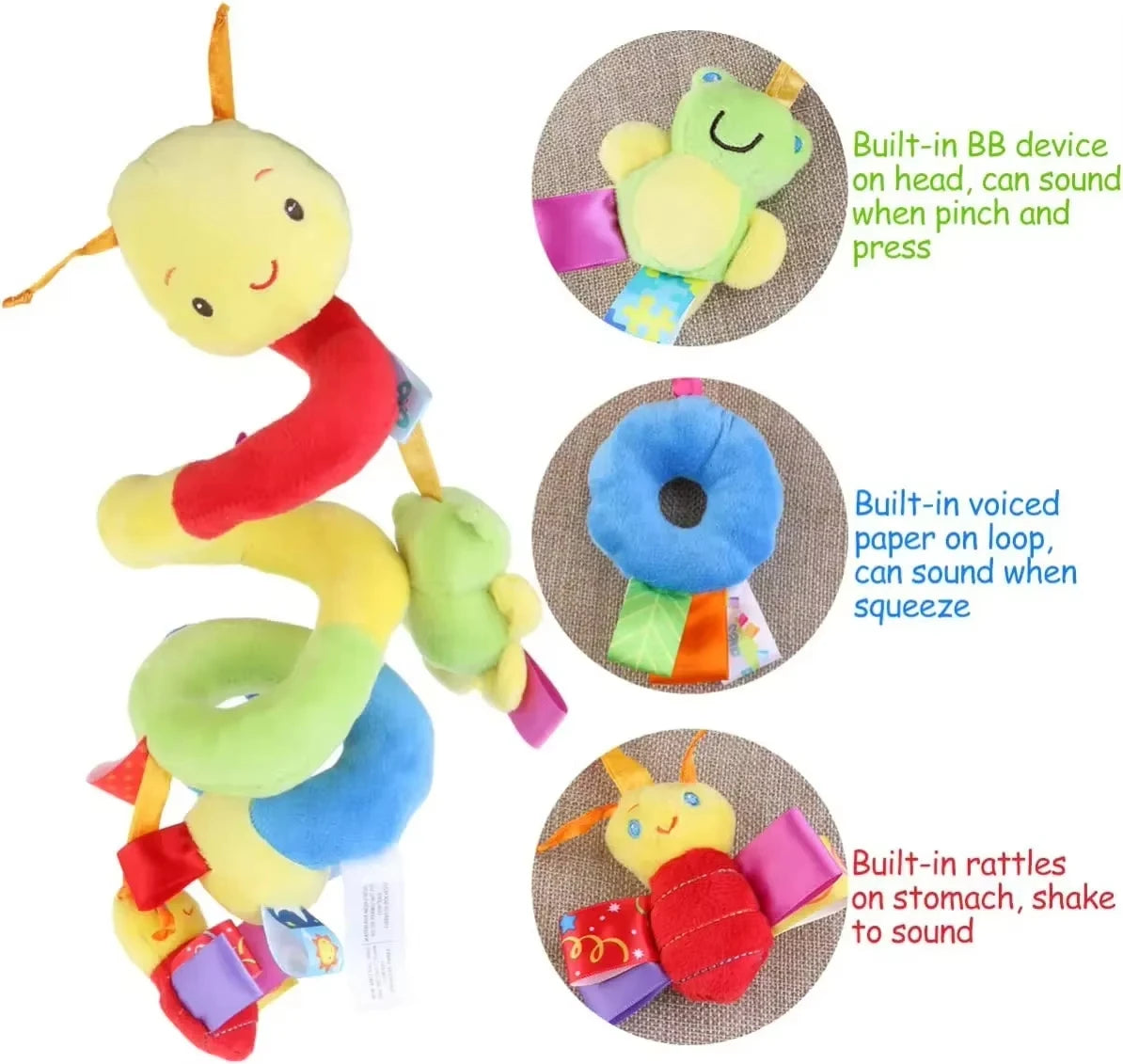 Baby Spiral Stroller Toy – Hanging Rattle for Infants