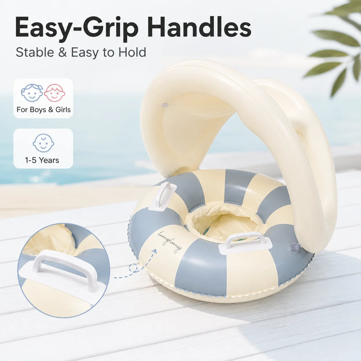 Baby Swim Float with Canopy – Inflatable Pool Seat