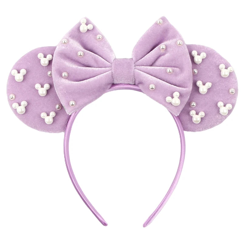 Mouse Ears Headband – Velvet Bow Hair Accessory