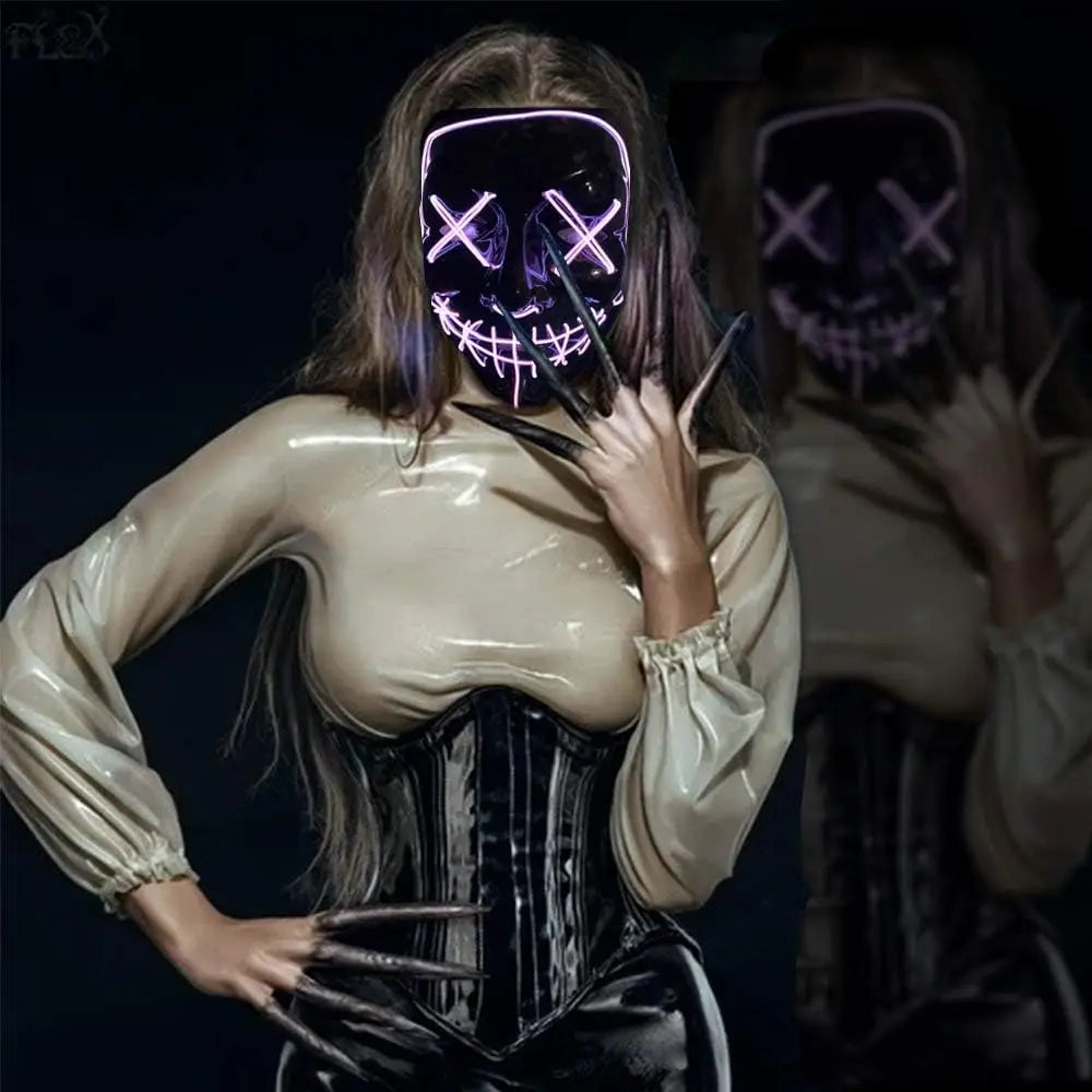 LED Halloween Mask – Light-Up Scary Mask for Costume Parties