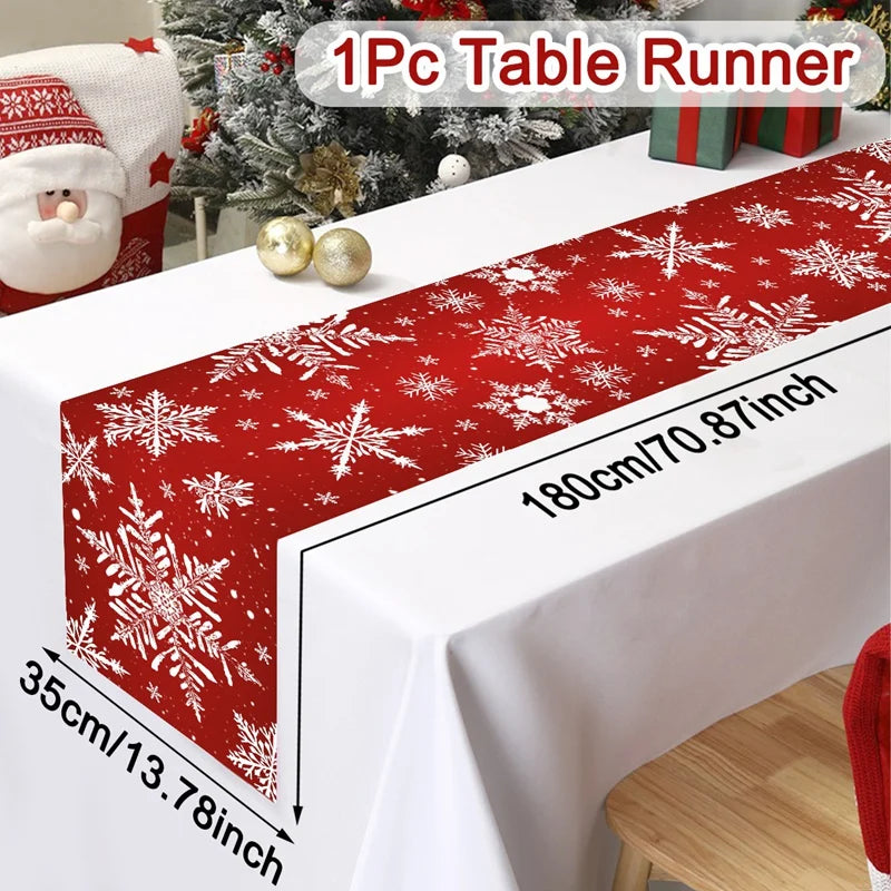 Santa Claus Christmas Table Runner – Holiday Table Decor