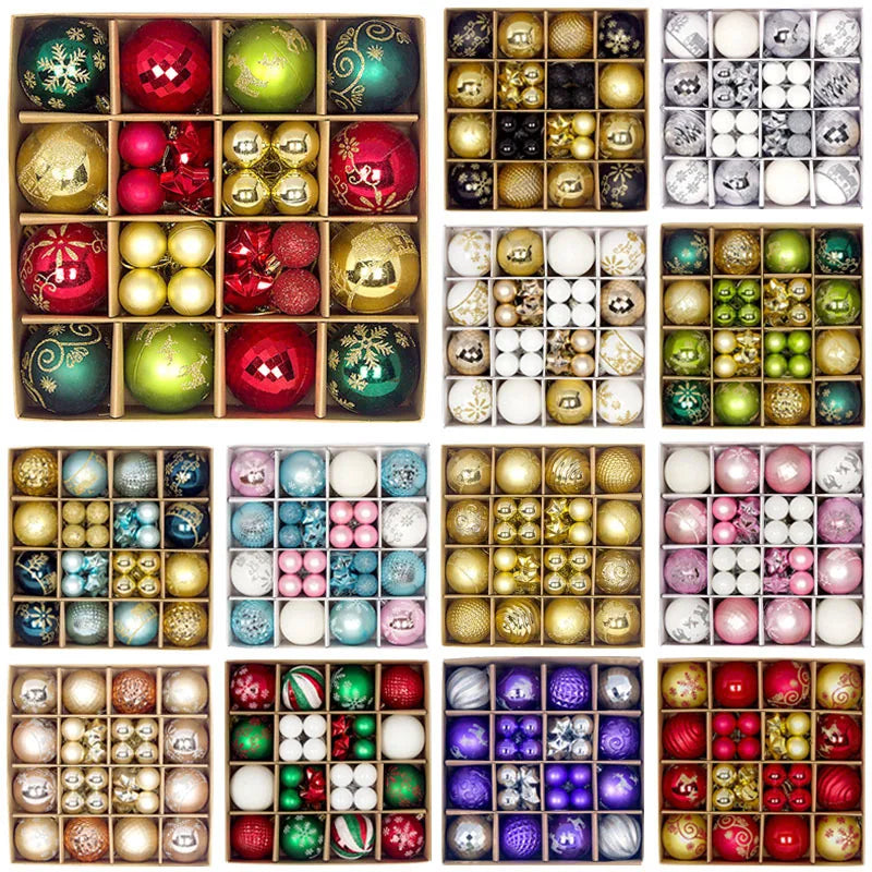 Christmas Ball Ornaments 44 Pcs 3-6CM Christmas Tree Decor Set