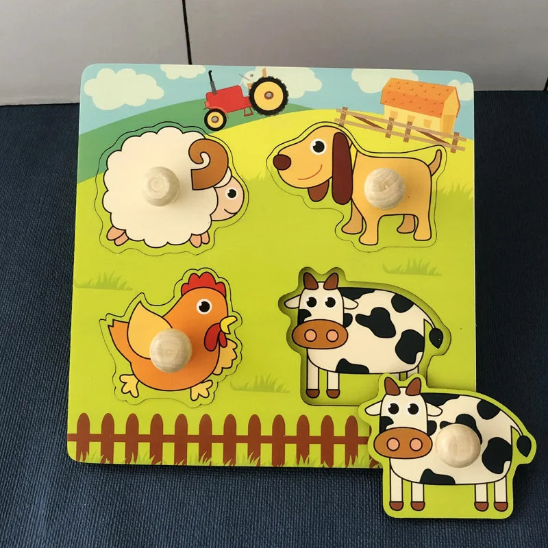 Wooden Building Blocks – Montessori Shape Matching Puzzle