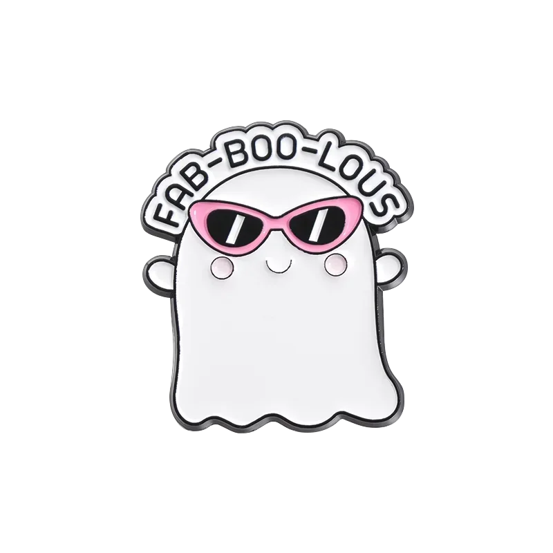 Halloween Punk Ghost Collected Enamel Pin Custom Spooky Boo With Black Cat Brooches Clothes Lapel Badge Jewelry Gift for Friends