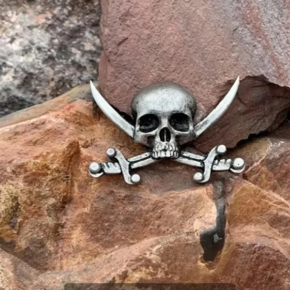 Halloween Skull Pin – Gothic Skeleton Brooch