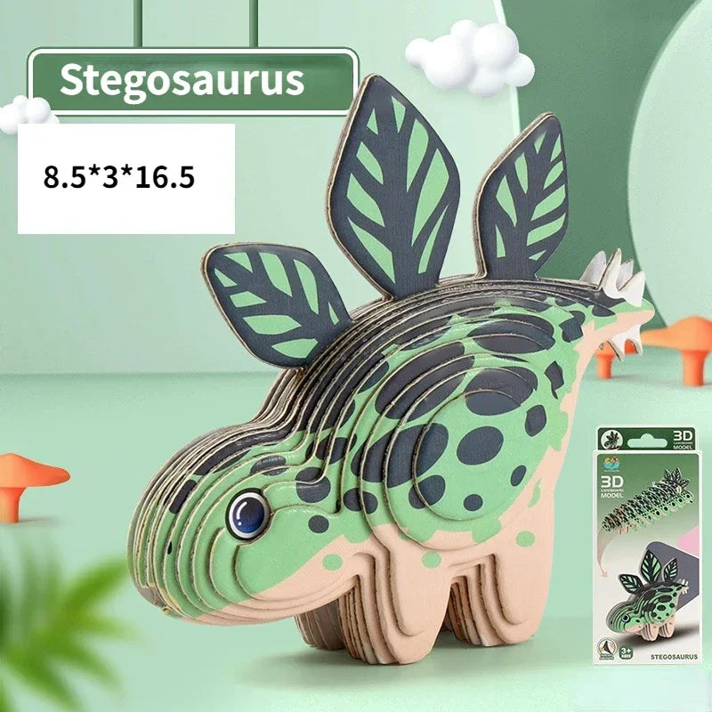 3D Dinosaur Puzzle Paper Model Educational Toy for Kids
