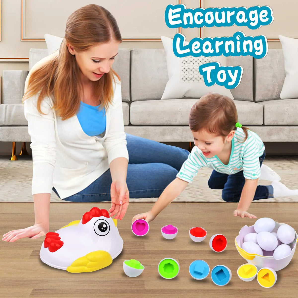 Color Matching Eggs Toy – 12-Piece Montessori Sorting Set