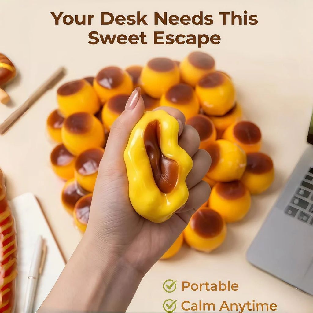 Caramel Pudding Squishy Toy Soft Squeeze Fidget Ball
