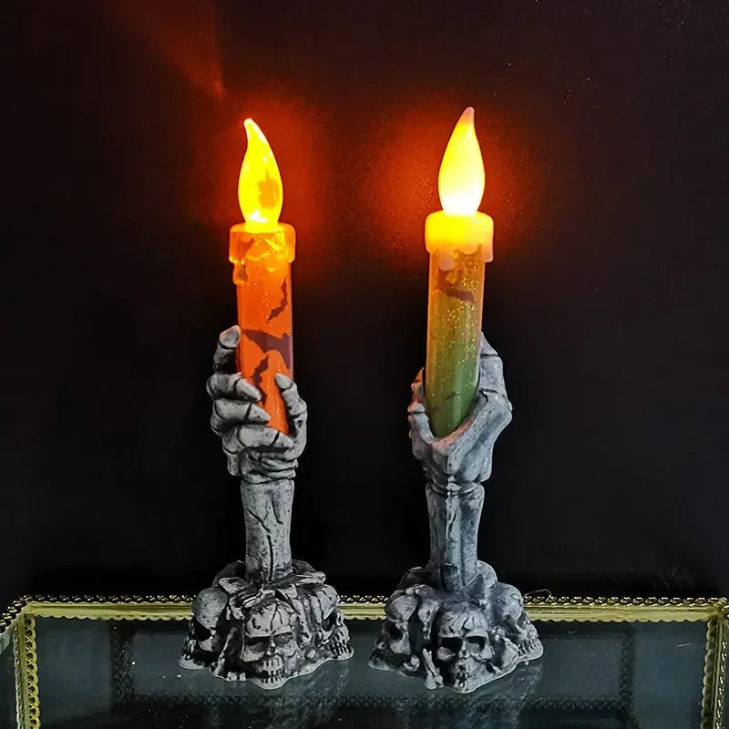 Halloween Skeleton Hand LED Candle Decoration