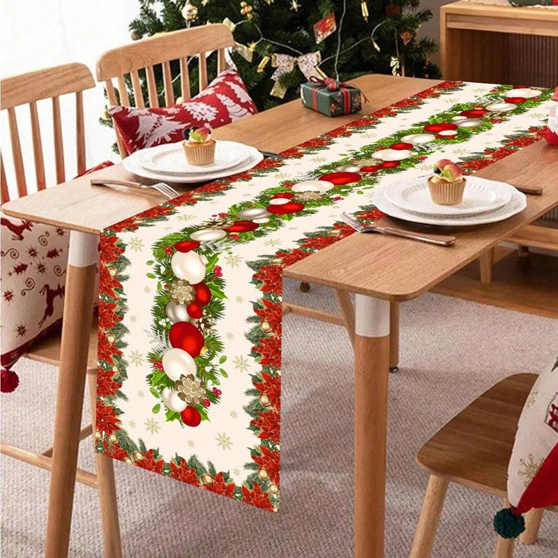 Christmas Table Runner Merry Christmas Holiday Table Decor 180x35cm