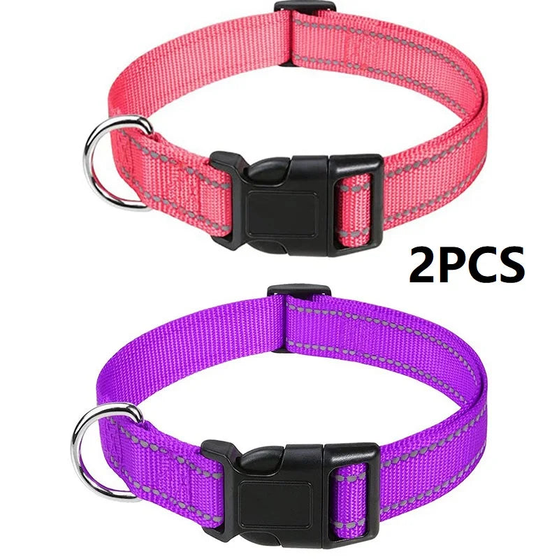 Nylon Dog Collar with Buckle – Adjustable Puppy Neck Collar