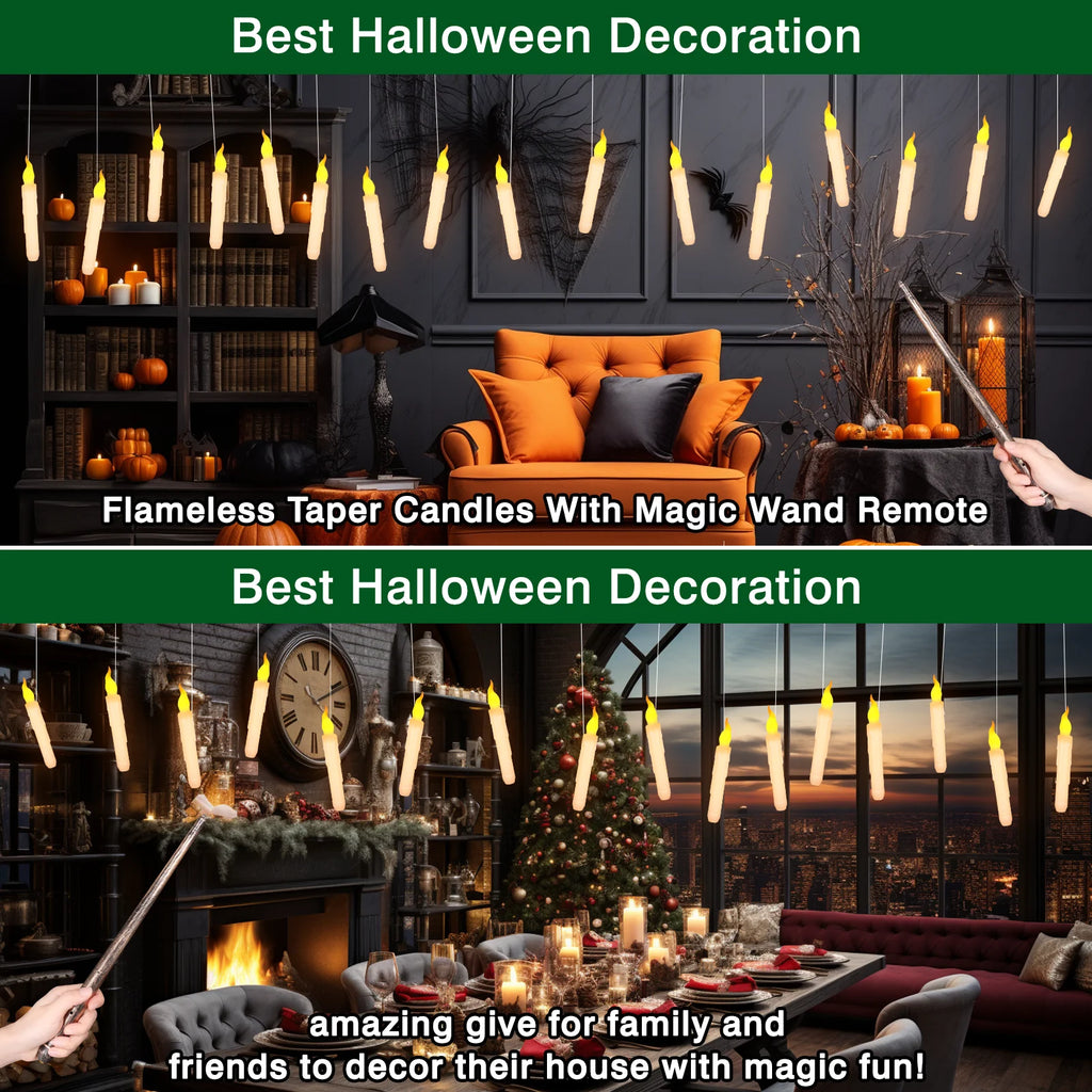 Floating LED Candles with Magic Wand Remote