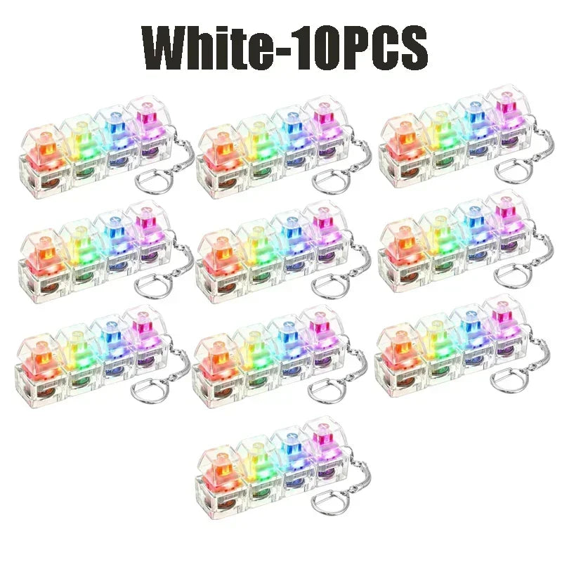 Light Up Keyboard Keychain Clickable Button LED Fidget Toy