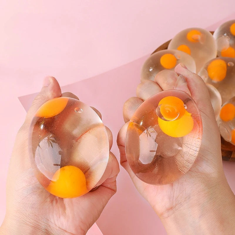 Double Yolk Egg Stress Toy – Transparent Squeeze Fidget