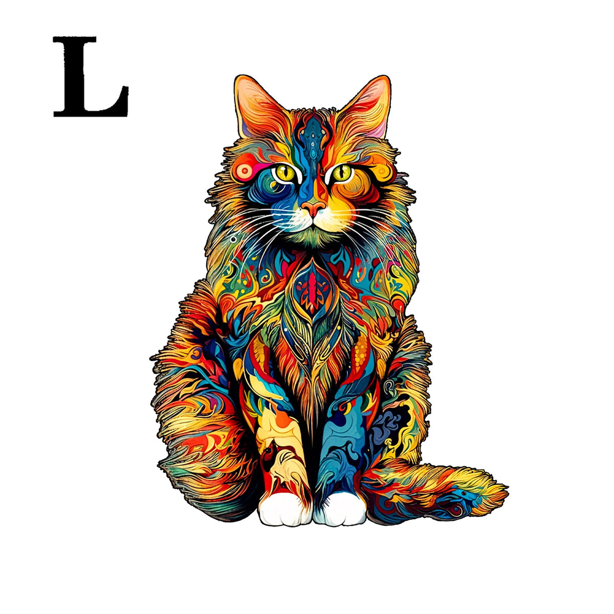 Cat Pattern Wooden Puzzle – Irregular Animal Jigsaw