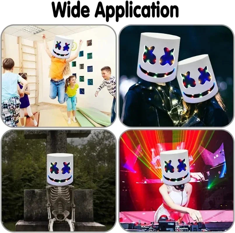 LED Halloween Mask – Light-Up DJ Costume Helmet