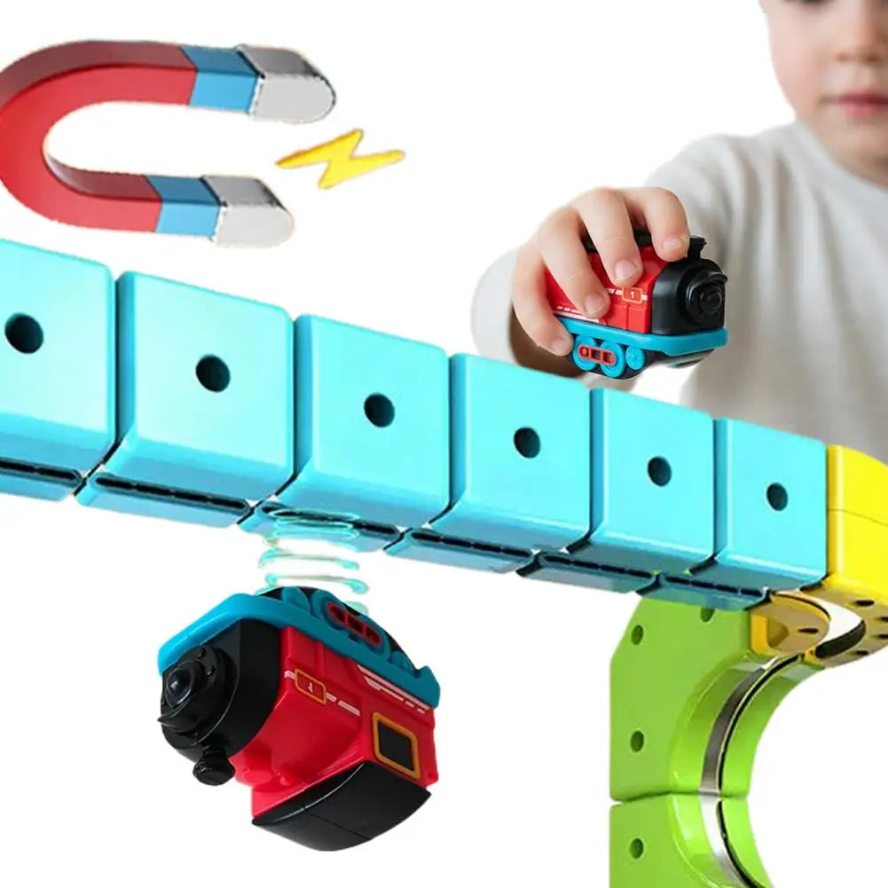 Electric Train Expansion Car for Magnetic Flexible Track Sets