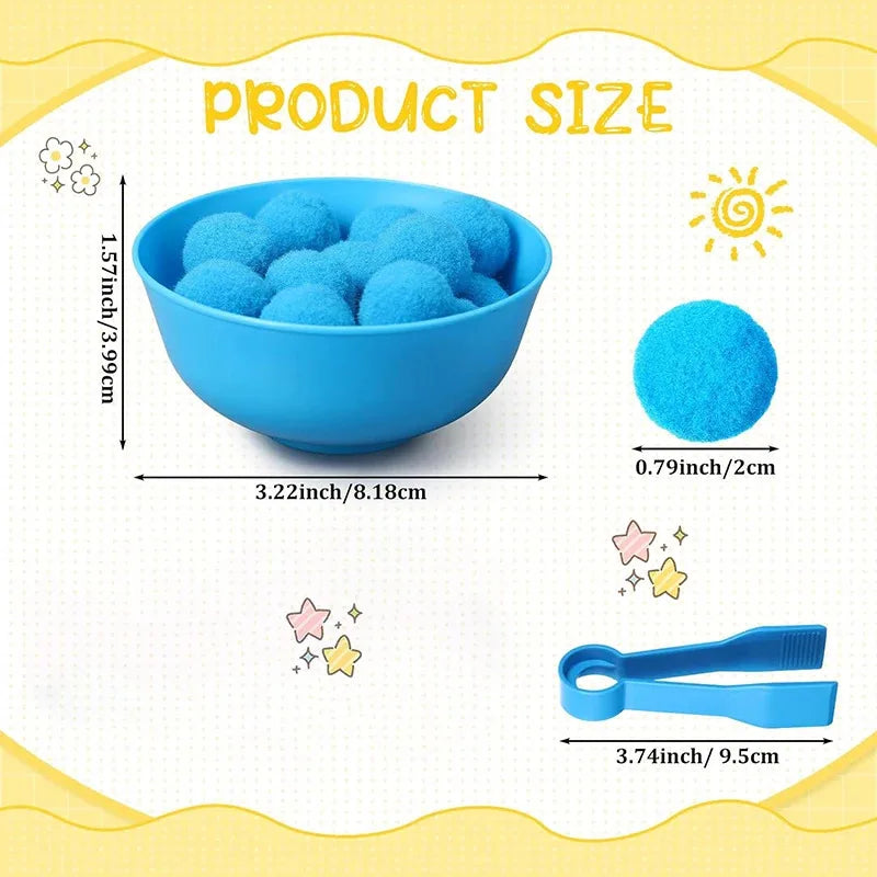 Rainbow Counting and Sorting Toy Set with Tweezers for Kids