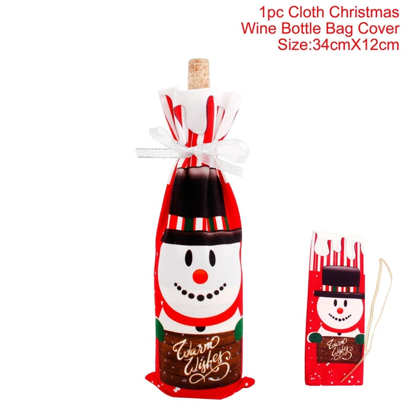 Christmas Wine Bottle Cover Festive Holiday Table Decor