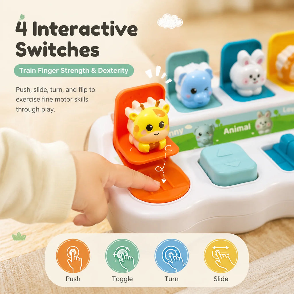 Baby Montessori Sensory Toy – Cute Animal Suction Cup Spinner
