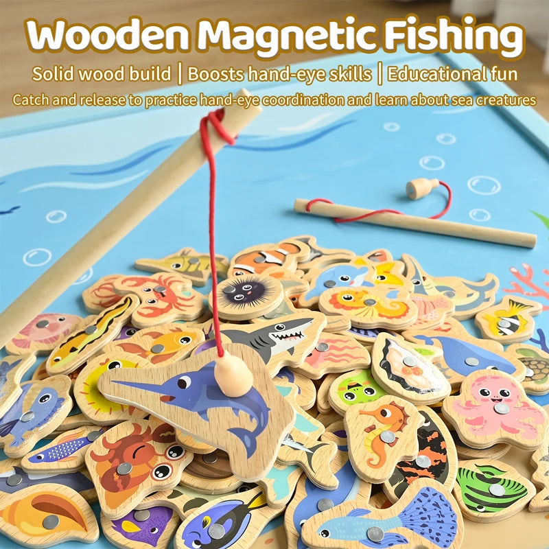 Wooden Magnetic Fishing Toy – Montessori Fishing Game