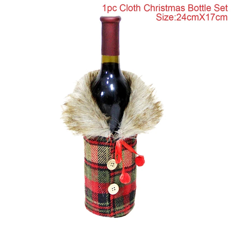 Christmas Wine Bottle Cover Festive Holiday Table Decor