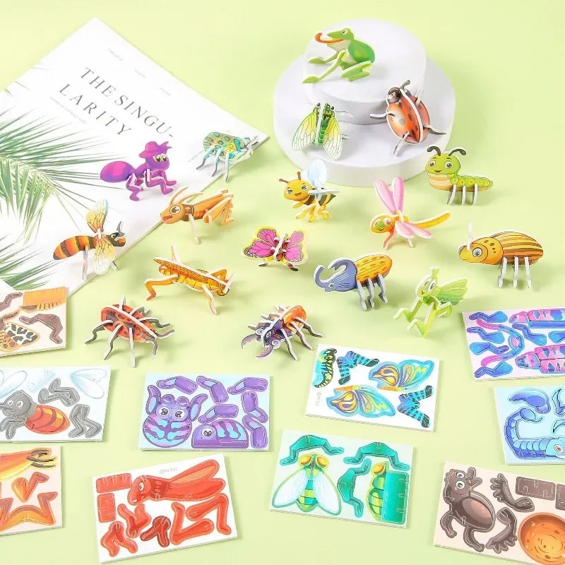 3D Paper Puzzle DIY Craft Kit 30 Piece Animal Model Set