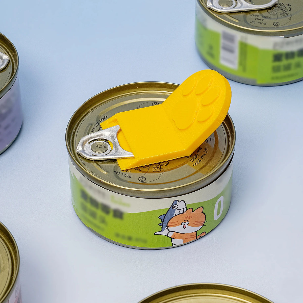 3D Printed Cat Paw Shaped Pet Can Opener, Multifunctional Portable Safe Easy Grip Cat Food Tin Opener for Wet Pet Food Cans