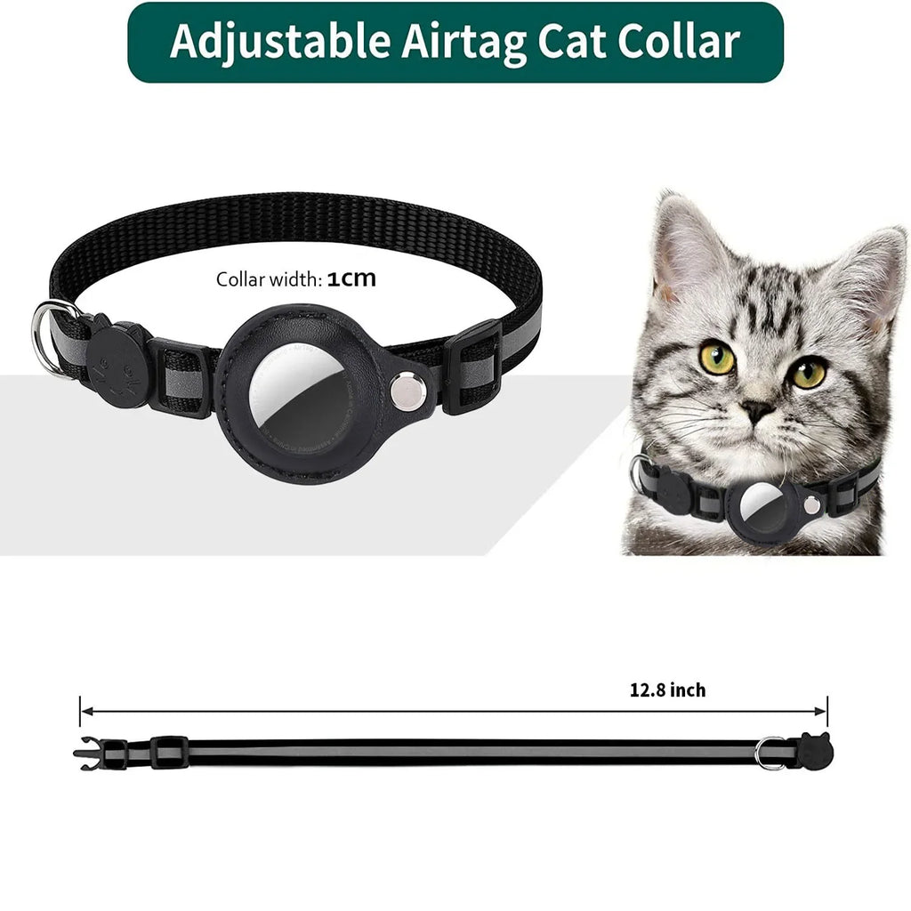 Cat AirTag Collar – Adjustable Reflective Breakaway Collar